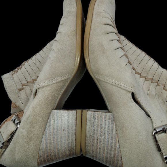 Franco Sarto Great Suede Tan Booties Women's Size 6 1/2 - Picture 9 of 11